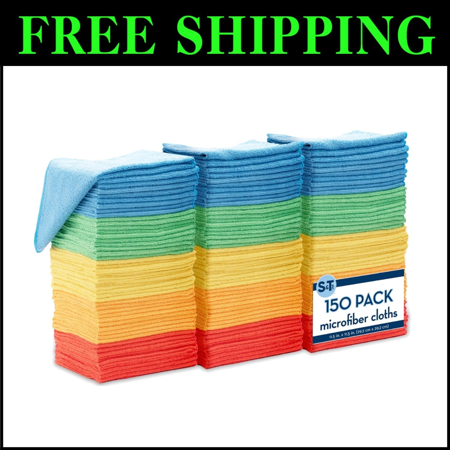 Durable 150 Pack of Super Absorbent Microfiber Cleaning Cloths - 11.5 Inch Size