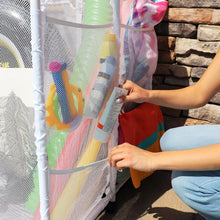 Load image into Gallery viewer, Stylish White Pool Floats &amp; Noodles Organizer - 47.2" W Outdoor Storage Solution