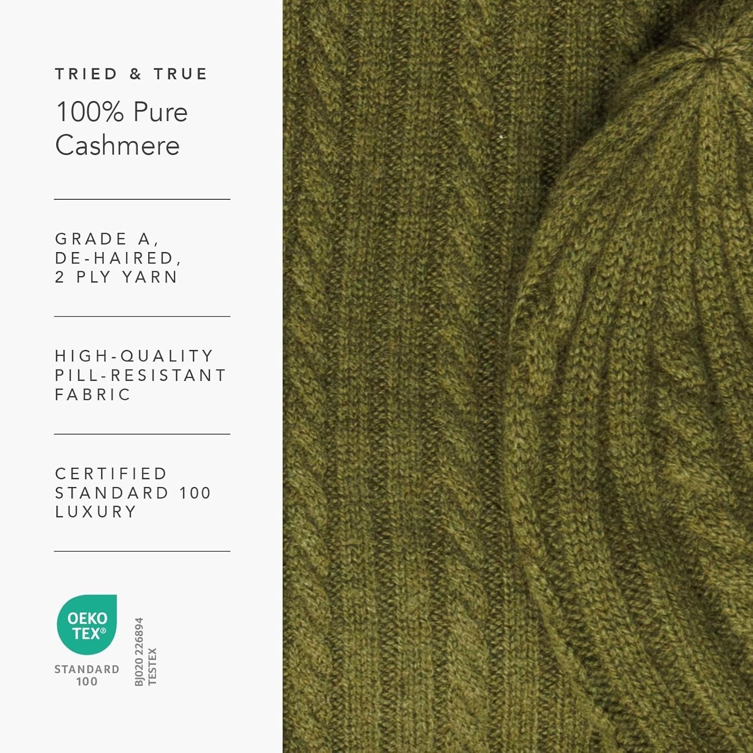 Elegant Women's Cable Knit Cashmere Hat with Cuffed Design for Cozy Winter