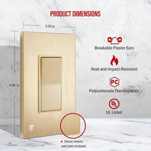 Load image into Gallery viewer, Versatile Gold Decorator Light Switch 15A 10 Pack - Ideal for Home &amp; Commercial