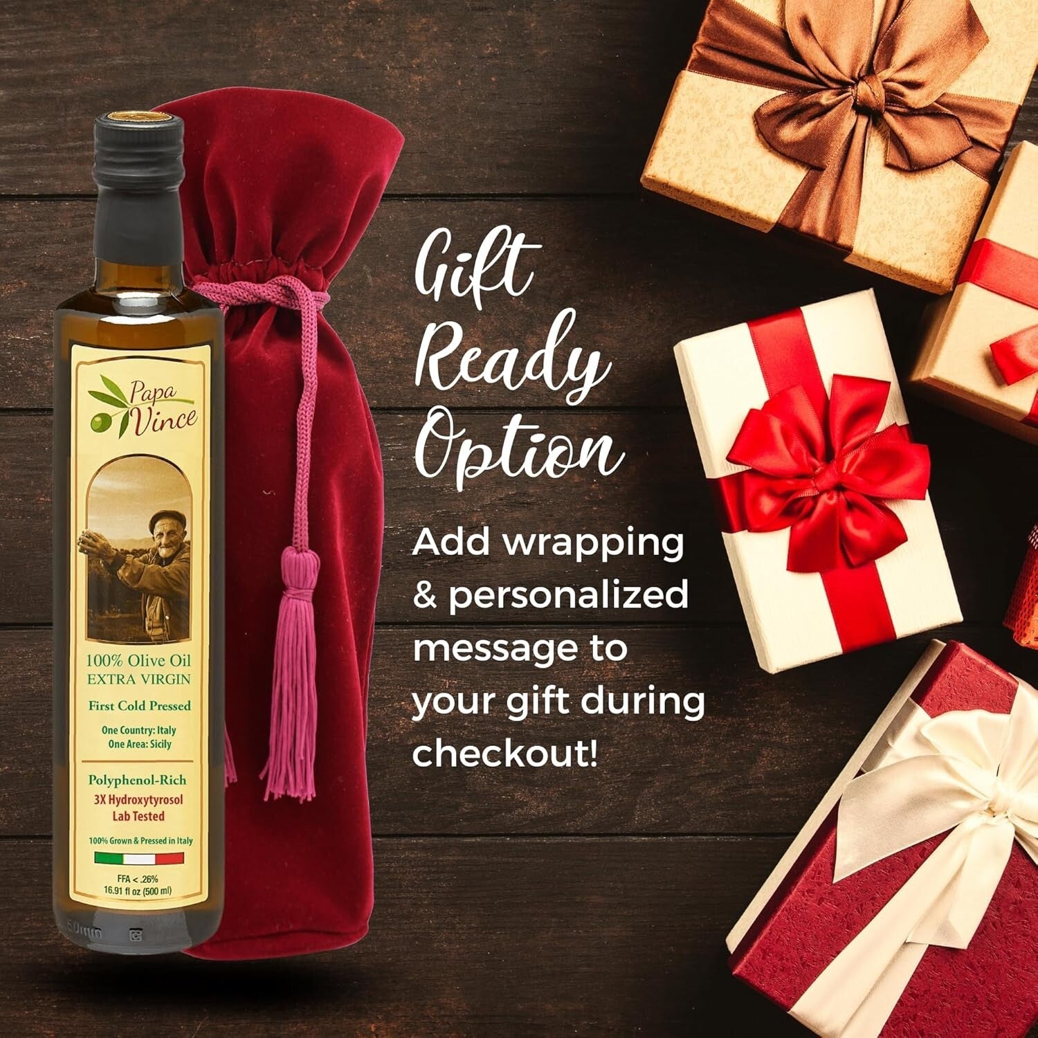 Dec 2023 Premium Extra Virgin Olive Oil - Organic, Small Batch from Sicily Gift