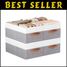 Load image into Gallery viewer, Elegant 4-Pack White and Grey Foldable Bins - Multi-Purpose Storage Solution