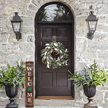 Load image into Gallery viewer, Charming 3.9ft Leaning Welcome Sign with 10 Seasonal Icons - Handmade Decor