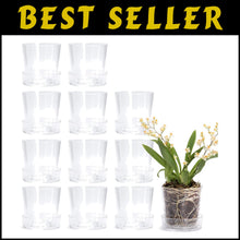 Load image into Gallery viewer, Set of 12, 3.5" Clear Acrylic Planter Pots with Drainage &amp; Saucer for Indoor ...