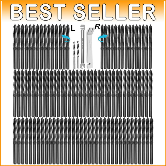 120 Pack T316 Stainless Steel Cable Railing Kit - Elegant Black Screws & Wrench