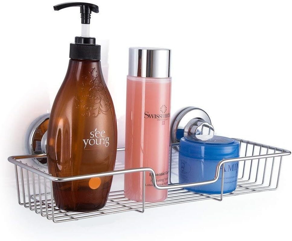 Elegant Waterproof Shower Organizer Pack - 2 Suction Cup Caddies + 2 Soap Dishes