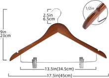 Load image into Gallery viewer, Premium 20-Piece Wooden Hanger Set with Clips - Stylish &amp; Strong Closet Solution