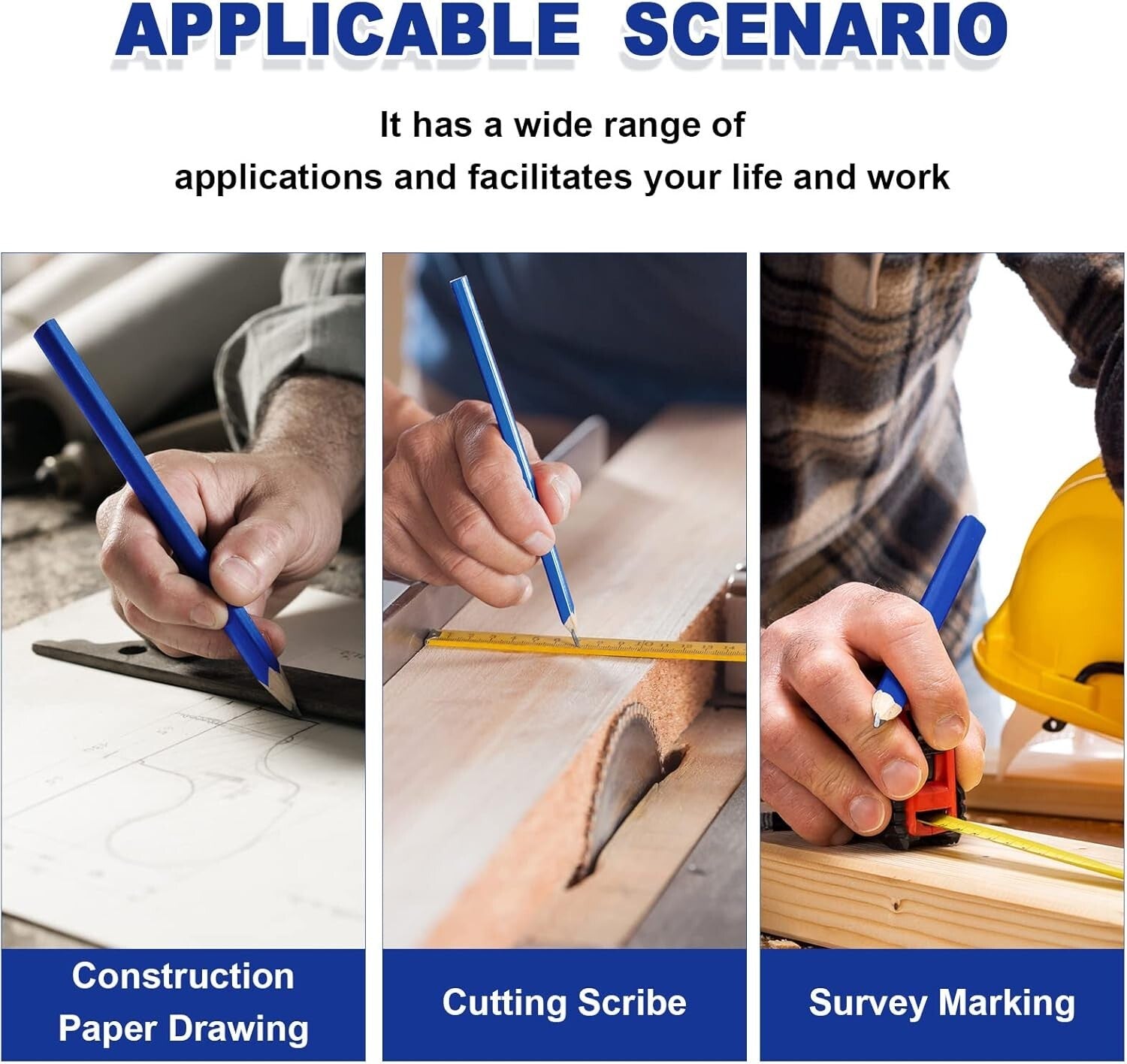 Professional Woodworking Pencils & Sharpeners Set - 200 Pcs for Accurate Marking