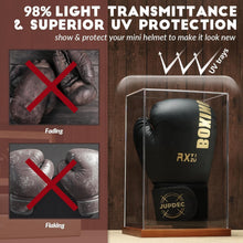 Load image into Gallery viewer, Compact UV-Protected Boxing Glove Display Showcase with Wood Base - Easy Setup