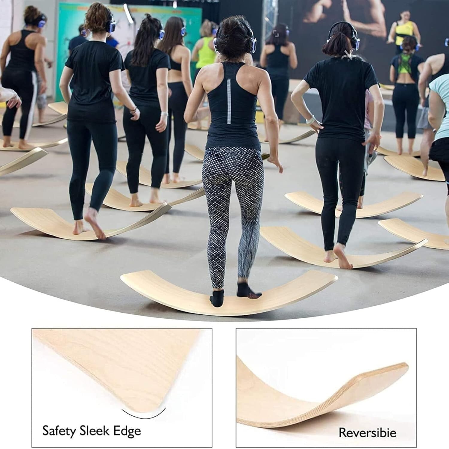 Natural Wooden Wobble Balance Board for Kids & Adults - 35 Inch Versatile Toy