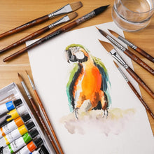 Load image into Gallery viewer, Professional 9pc Watercolor Brush Set with Ergonomic Handles &amp; Extended Needles