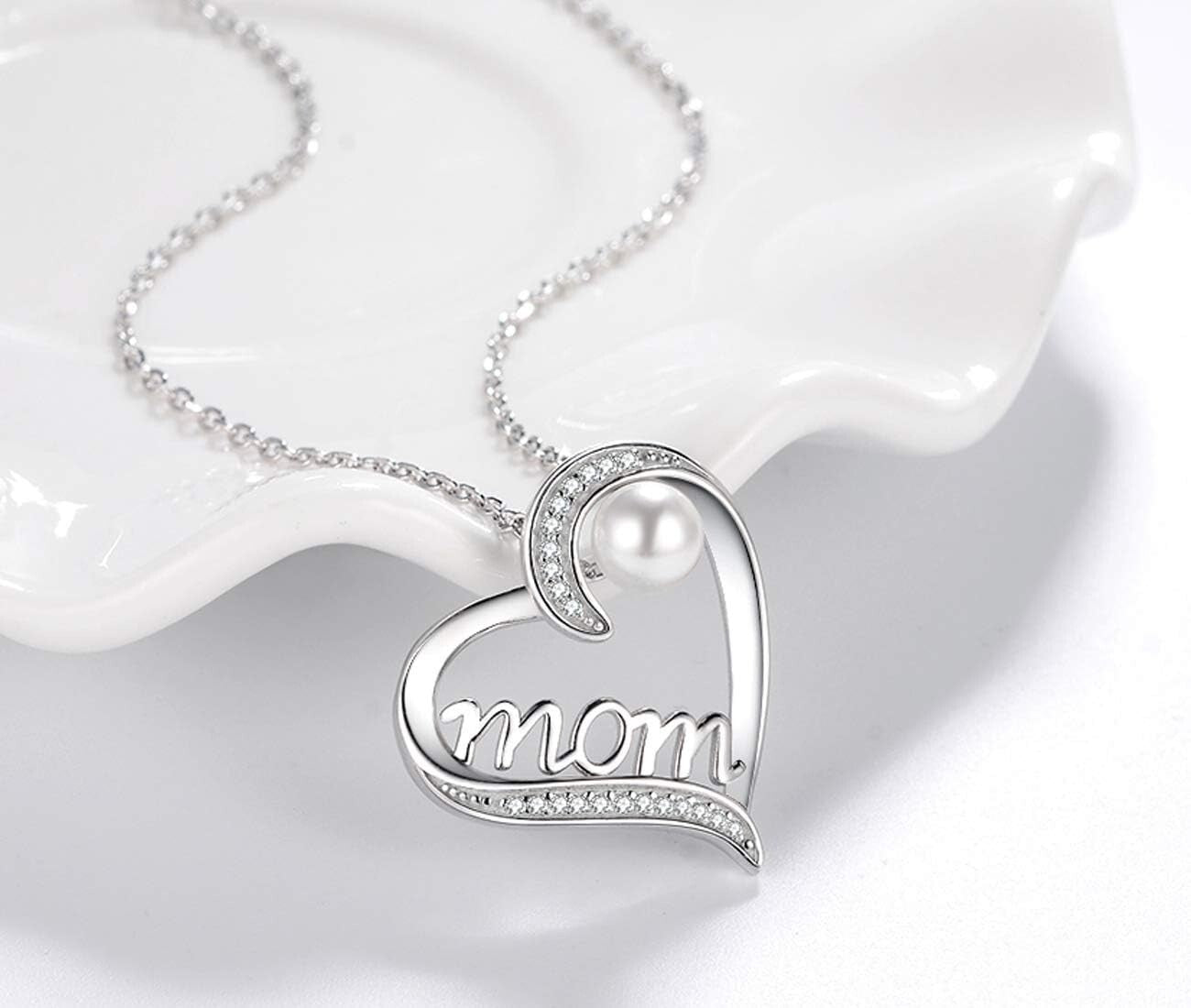 Elegant 925 Sterling Silver Birthstone Heart Pendant Necklace for Women