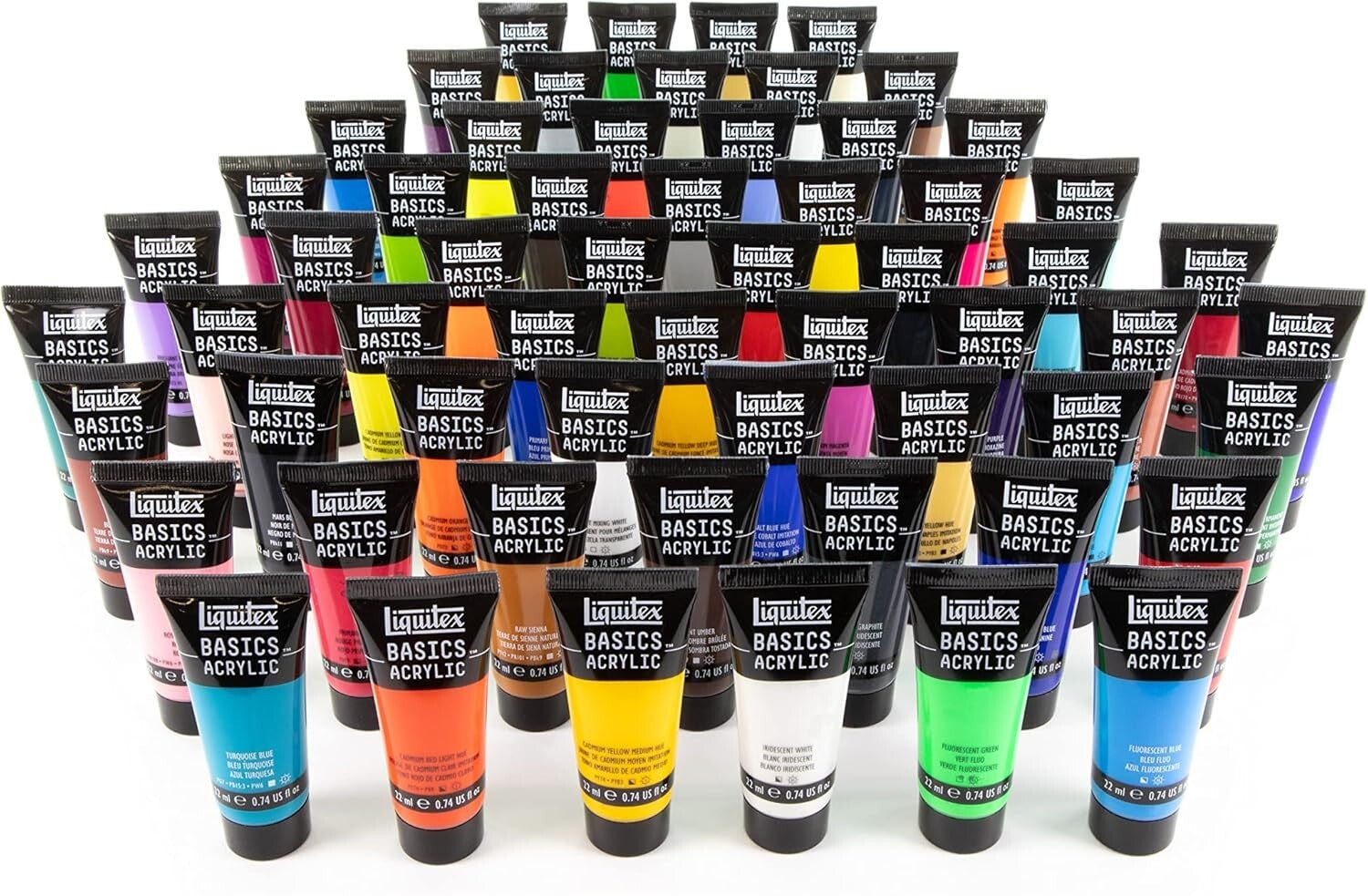 Affordable 60 x 22ml Acrylic Paint Tubes - Ideal for Students and Hobbyists