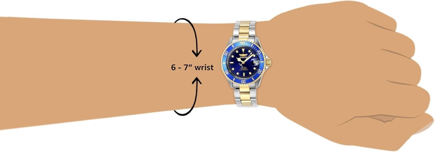 Elegant Men's 40mm Automatic Diver's Watch with Luminous Features & Blue Bezel