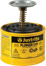 Load image into Gallery viewer, Compact Steel Plunger Can for Safe Solvent Dispensing - Yellow, FM Approved