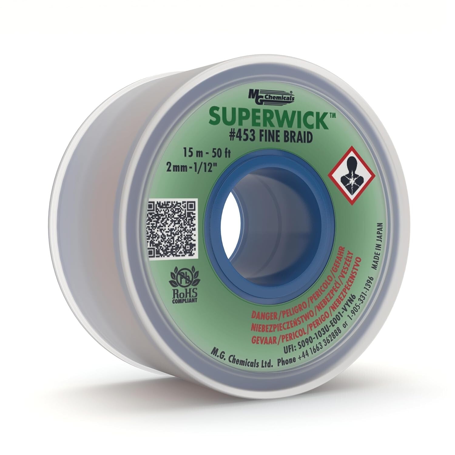 Effortless Solder Removal Super Wick Desoldering Braid - 50' Length, 0.075