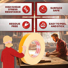 Load image into Gallery viewer, Easy Peeling Residue-Free Double-Sided Tape, 2.5" x 90' - 6 Pack for Woodworking