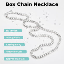 Load image into Gallery viewer, 5mm 925 Sterling Silver Box Chain Necklace with Lobster Clasp - Unisex 16-30in