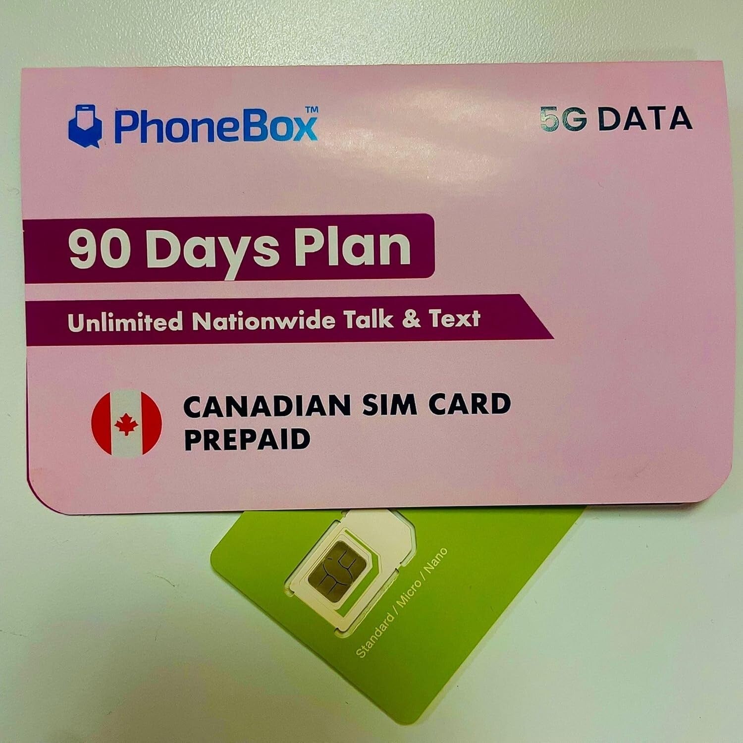 100GB Canada SIM - Preloaded for 90 Days, 1,000 International Calls & No Fees!