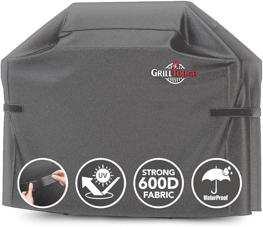Weather-Resistant 58'' Grill Cover - Fits Weber, Char-Broil with Adjustable Fit
