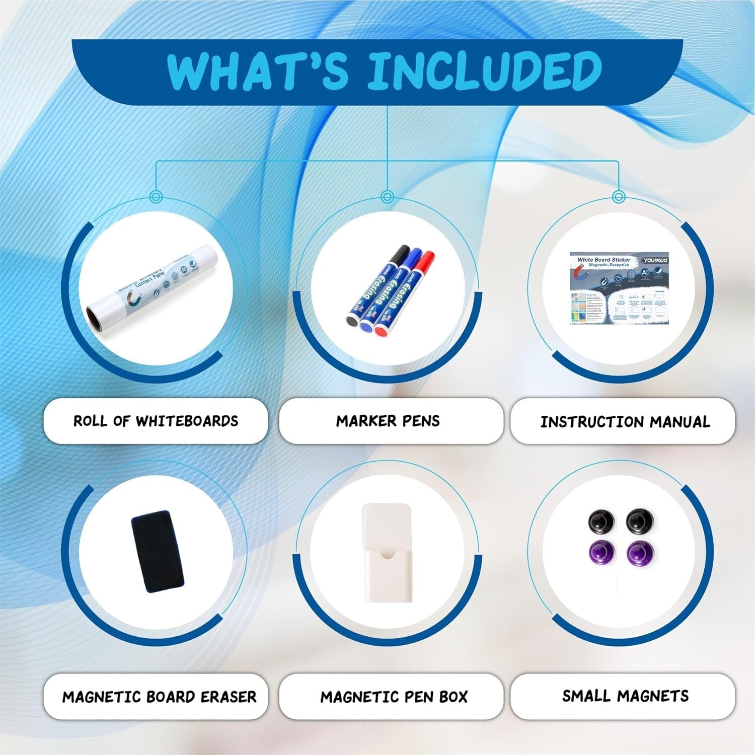 60" x 36" Magnetic Dry Erase Wall Sticker - Peel and Stick Creative Solution