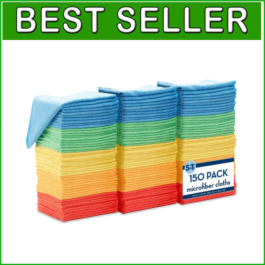 Super Absorbent Microfiber Cleaning Cloths - 150 Pack, Perfect for All Surfaces
