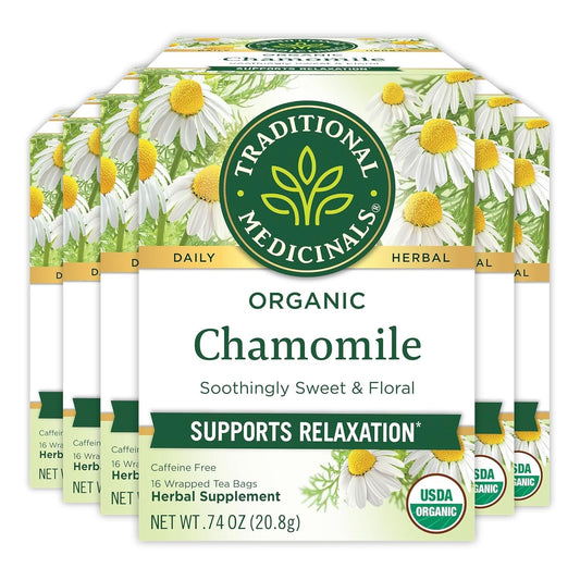 Sustainable Organic Chamomile Herbal Tea - 96 Bags, Calms Nerves & Digestion