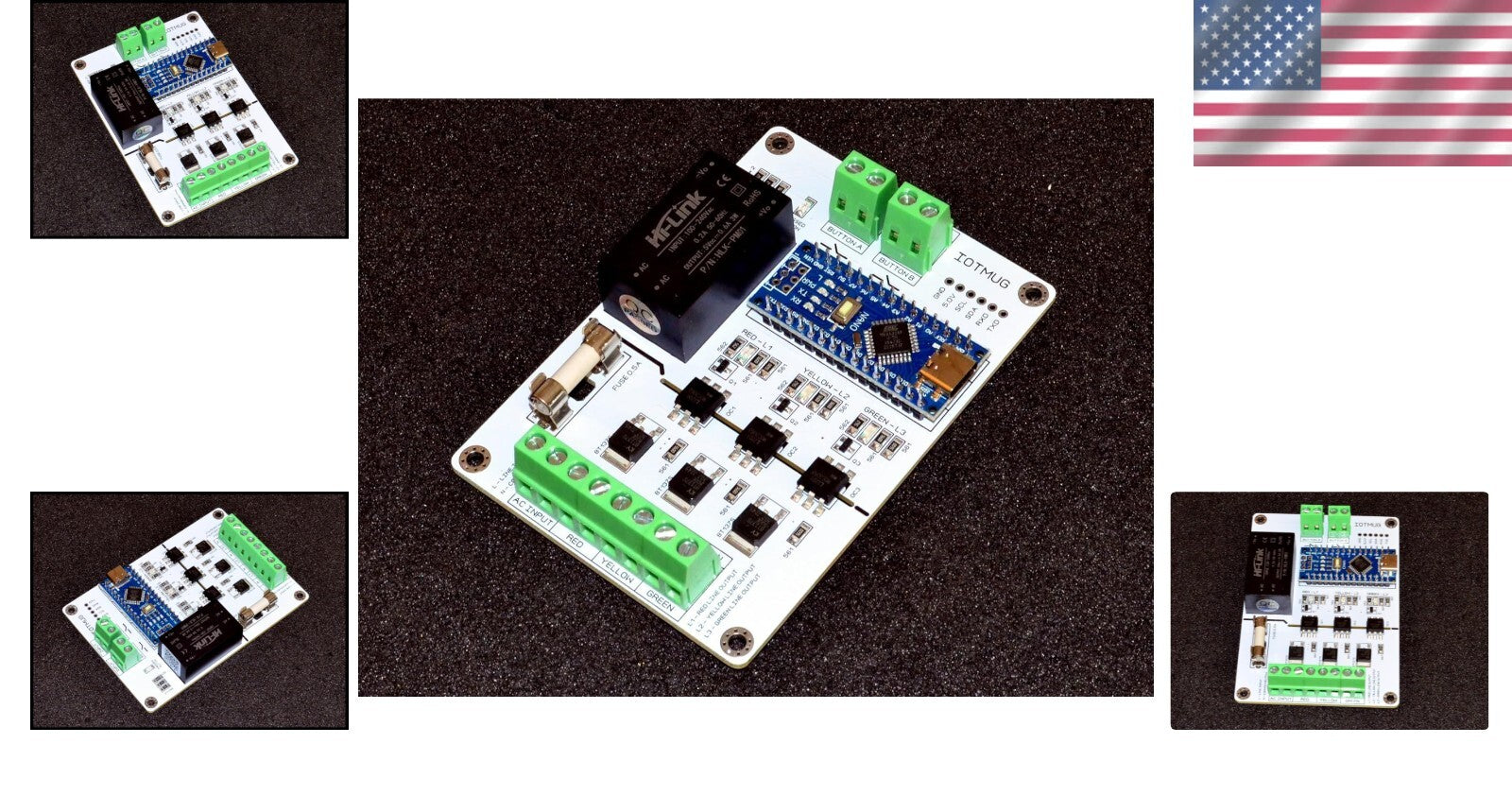 Solid State Relay Traffic Light Controller - 3 Channel Control for AC Devices