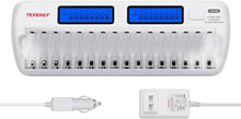 Load image into Gallery viewer, Effortless 16-Bay AA/AAA Battery Charger with LCD Status - Home &amp; Travel Ready
