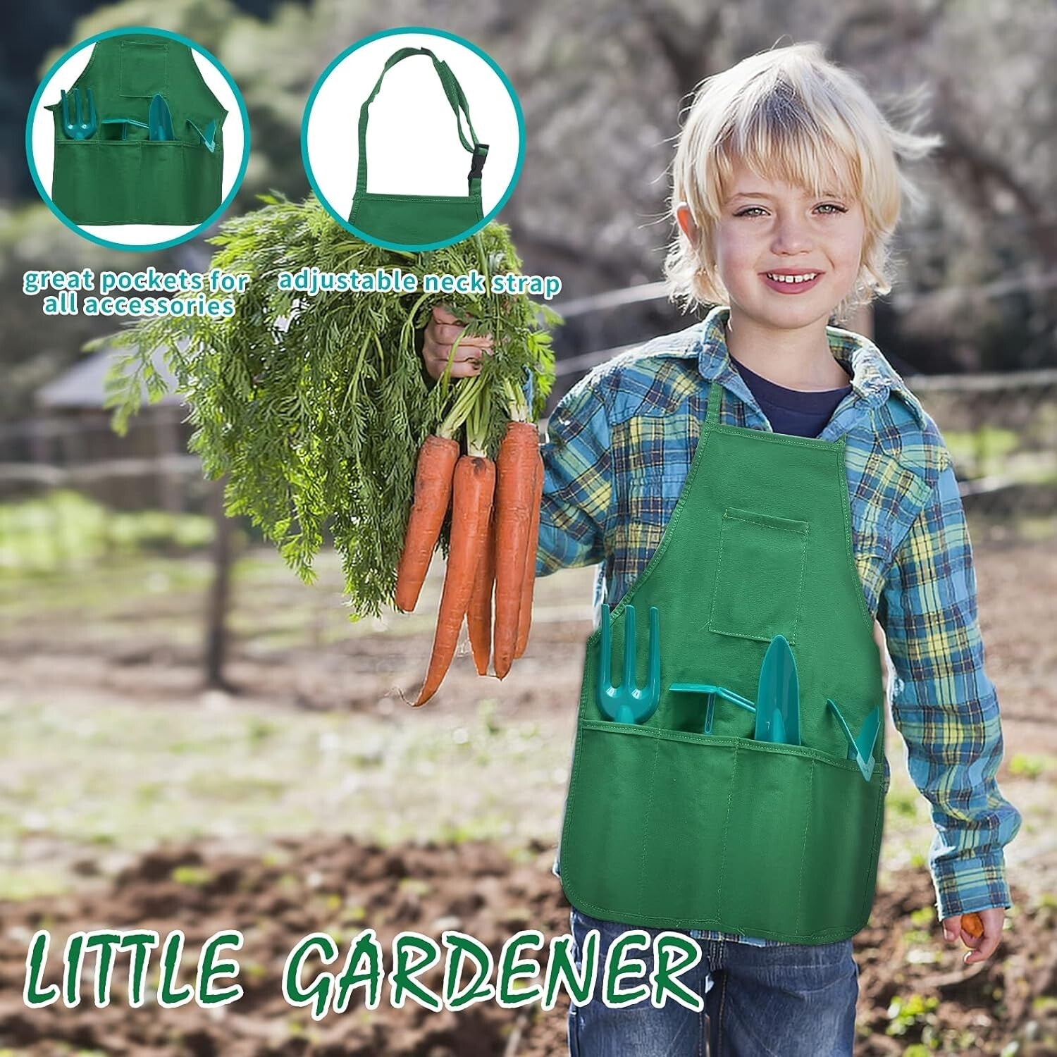 Eco-Friendly Kids Gardening Set: 16 Tools and Wheelbarrow for Outdoor Play