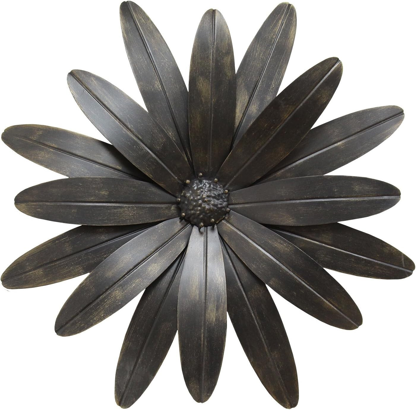 Ready-to-Hang Black Metal Flower Wall Decor with Contemporary Design - 1 Piece