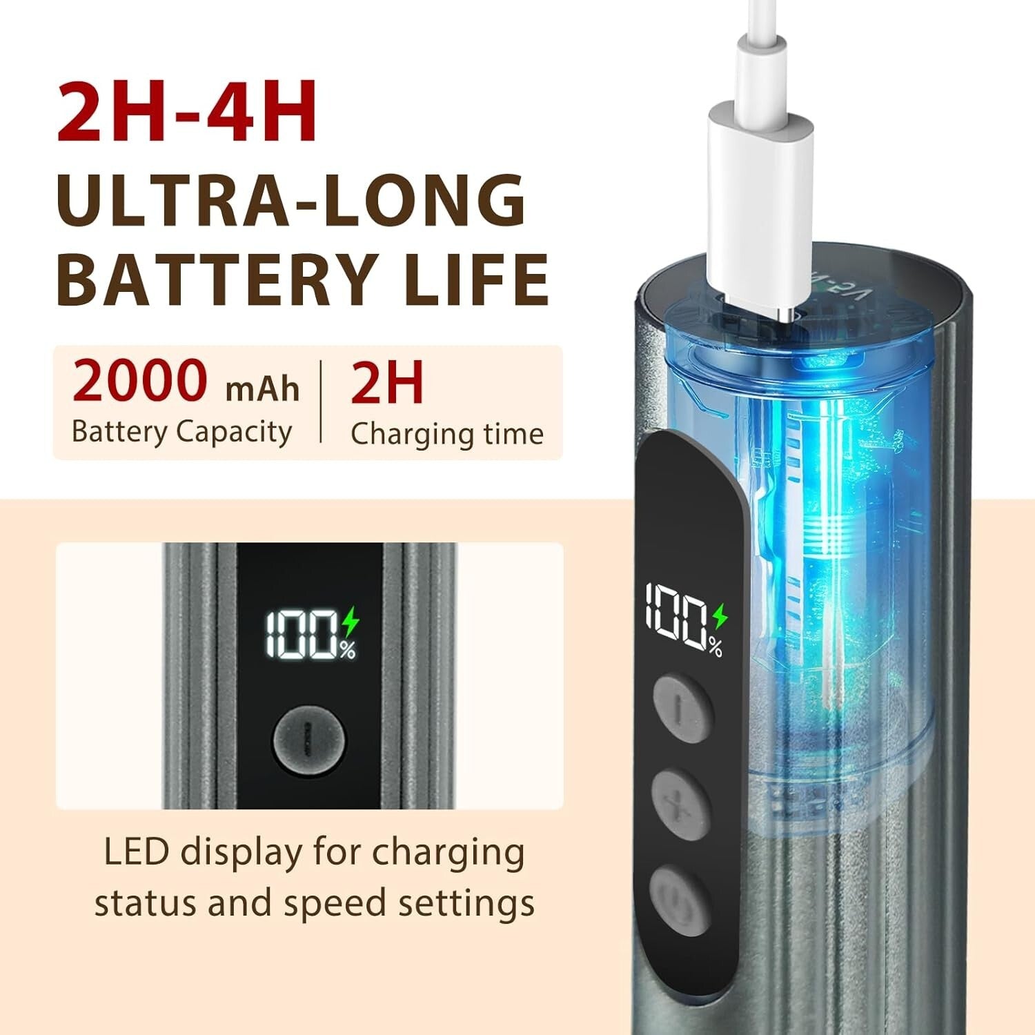 Luxurious 2-in-1 Electric Foot File with Replaceable Sandpaper - Durable Design