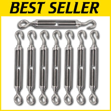 Load image into Gallery viewer, M10 Turnbuckles Hook &amp; Eye - Durable 304 Stainless Steel, Outdoor Use Approved
