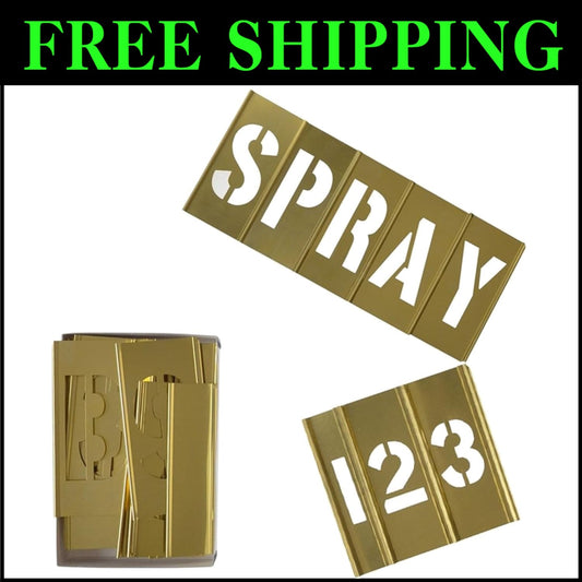 DIY 4-Inch Brass Stencil Kit - Punctuation, Letters & Numbers for Lasting Decor