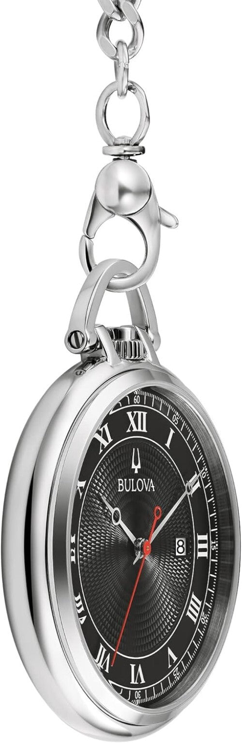 Timeless Pocket Watch - 3-Hand Quartz, Black Dial, Water-Resistant Design