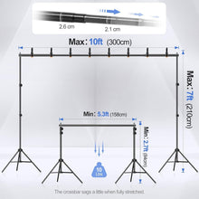 Load image into Gallery viewer, Sturdy 10x7ft Photography Backdrop Support Kit - Ideal for Weddings &amp; Parties