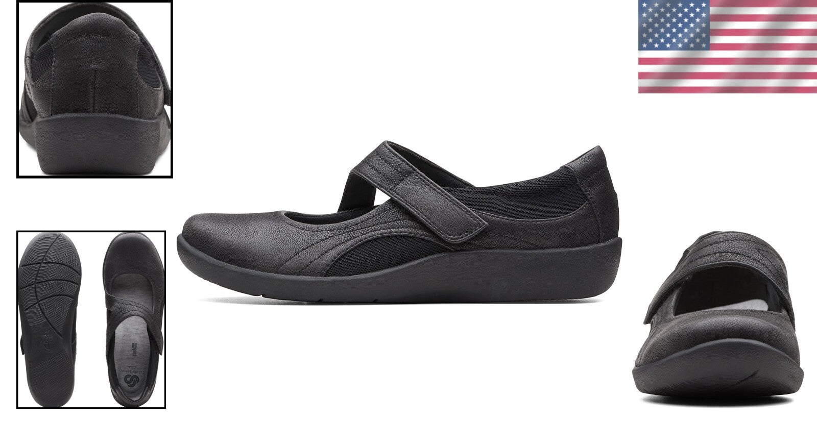 Comfortable Women's Sillian Bella Black Mary Jane Flats | Cloud Steppers Size 8W