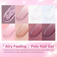 Load image into Gallery viewer, DIY Nail Art Essentials: 8 Rosy Poly Gel Colors &amp; 48W Lamp for Stunning Results