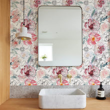 Load image into Gallery viewer, Removable Pink Floral Wallpaper for Bedrooms &amp; Bathrooms - Self-Adhesive