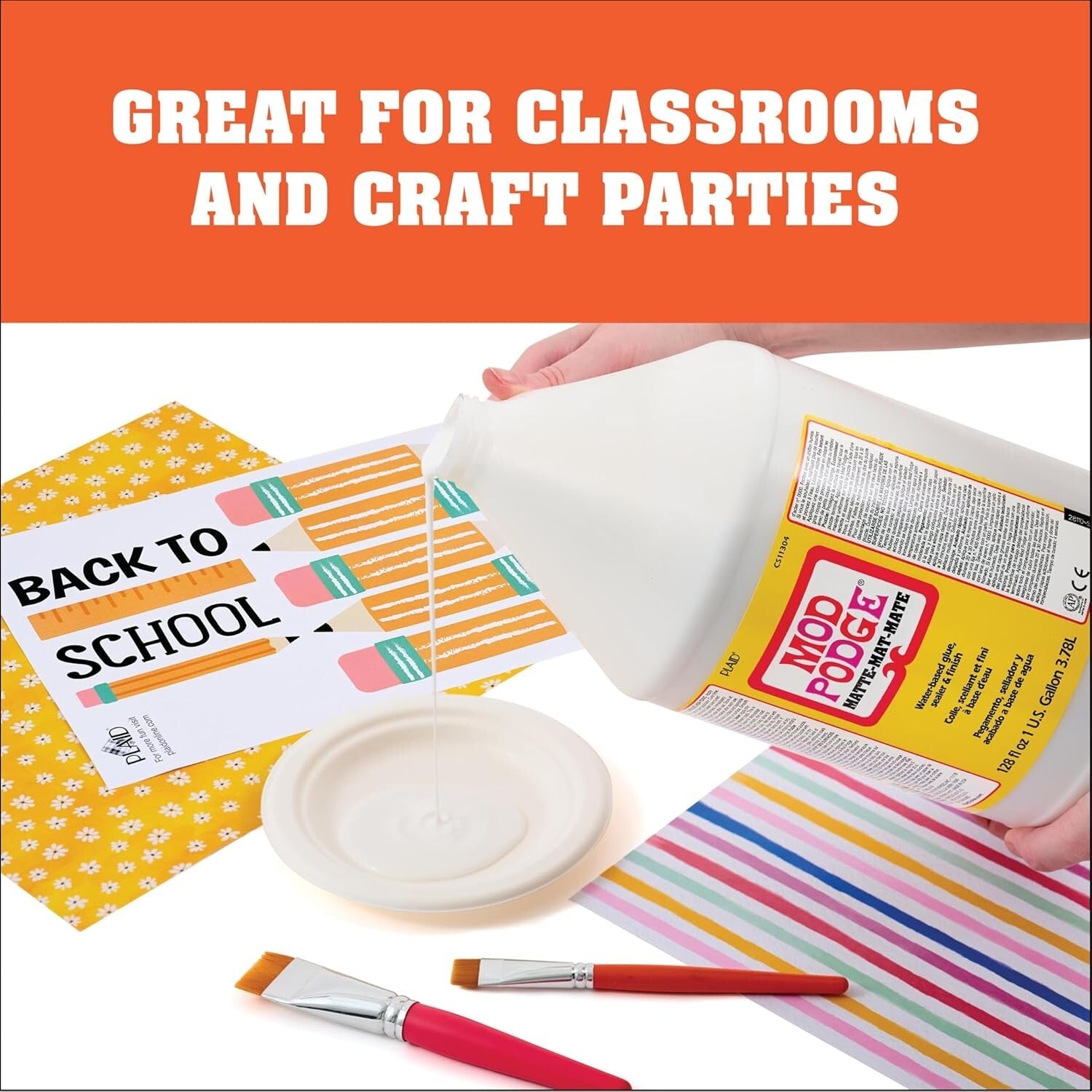 All-in-One Crafting Solution: Water-Based Glue, Sealer & Matte Finish, 128 Fl Oz