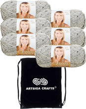 Load image into Gallery viewer, 6 Skeins Vanna's Choice Grey Marble Yarn with Matching Project Bag for Crafters