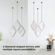 Load image into Gallery viewer, Stylish Black Metal Diamond-Shaped Mirrors Set - Inspired by Argyle Patterns