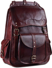 Load image into Gallery viewer, Handcrafted 21" Leather Daypack with Spacious Laptop Compartment &amp; Vintage Style