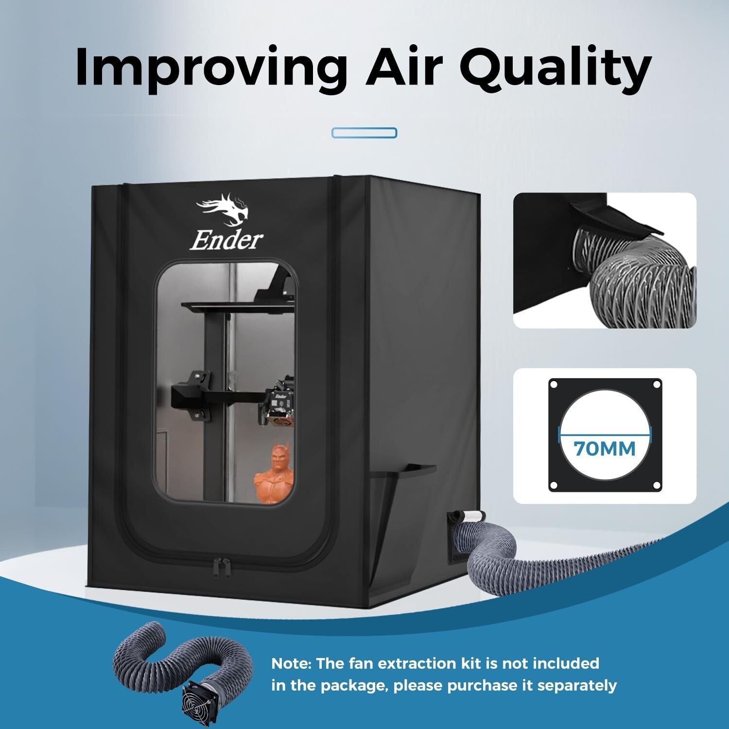 Flame-Retardant 3D Printer Cover for Enhanced Stability - Easy Setup and Storage