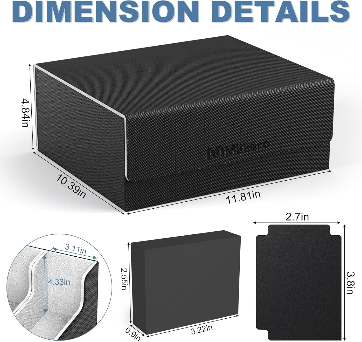 Luxury Leather Trading Card Storage Box with Magnetic Closure for 1800+ Cards