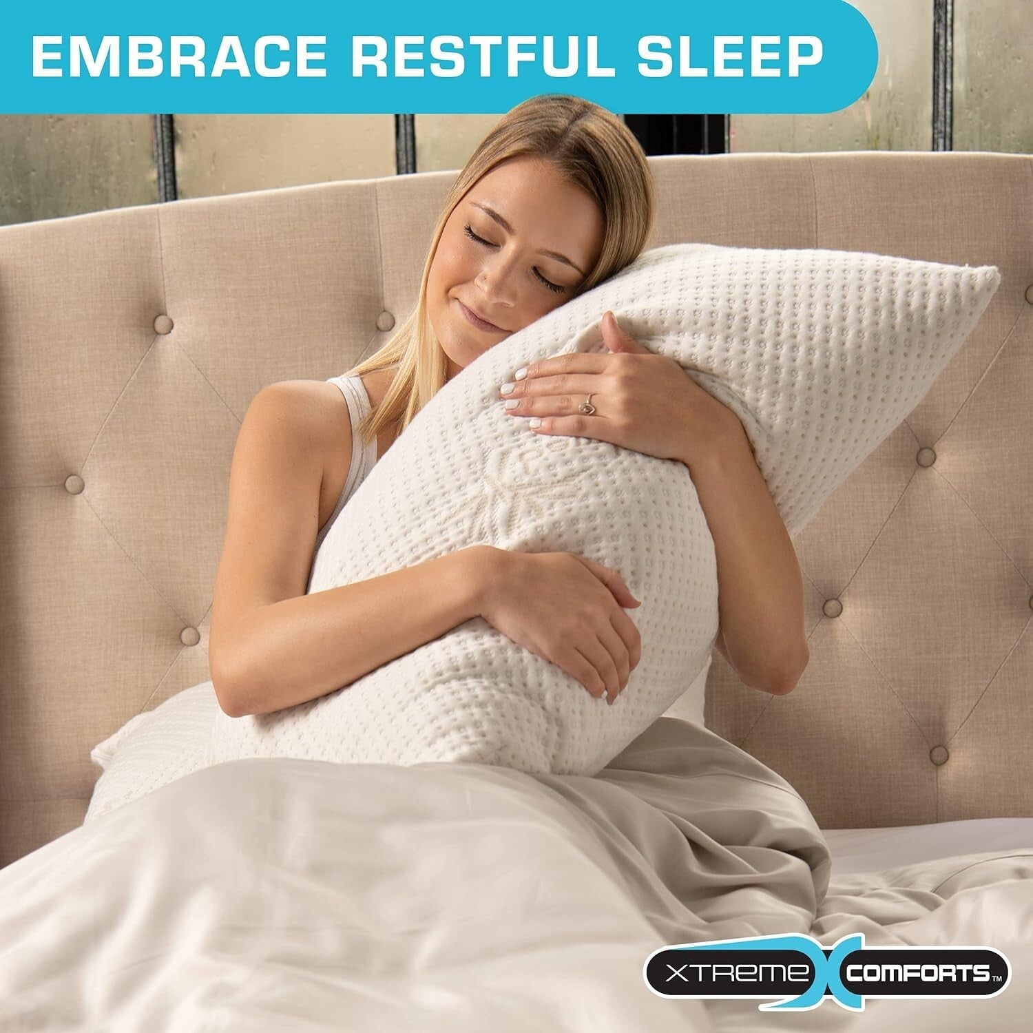 Breathable Memory Foam Bed Pillow with Cooling Zipper Cover for All Sleep Styles