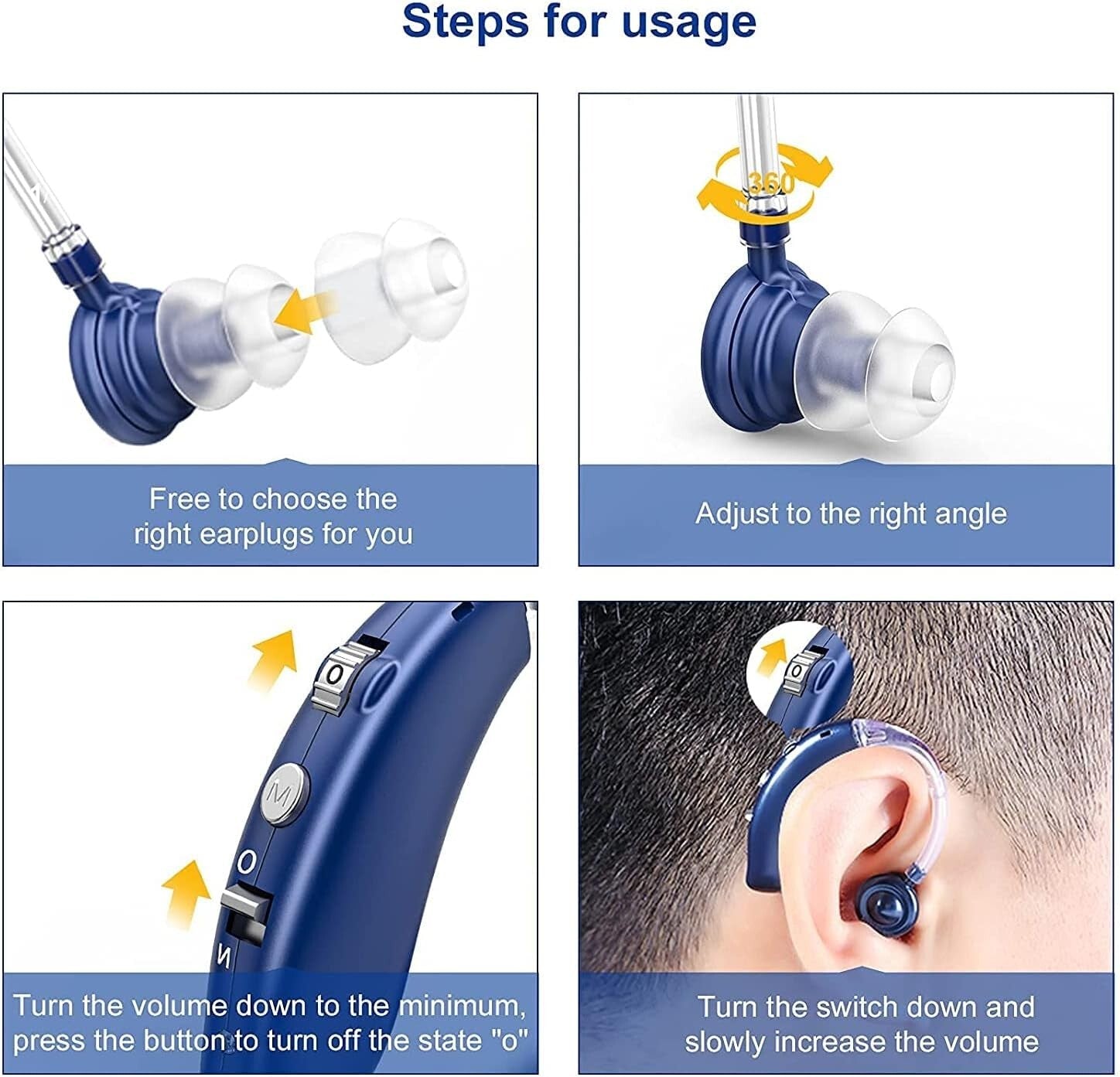 Sleek Rechargeable Hearing Aids: Discreet Sound Amplifier for Tinnitus Relief