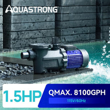 Load image into Gallery viewer, 1.5HP Single Speed Pool Pump with 8100 GPH Flow Rate, 115V - Versatile Fit