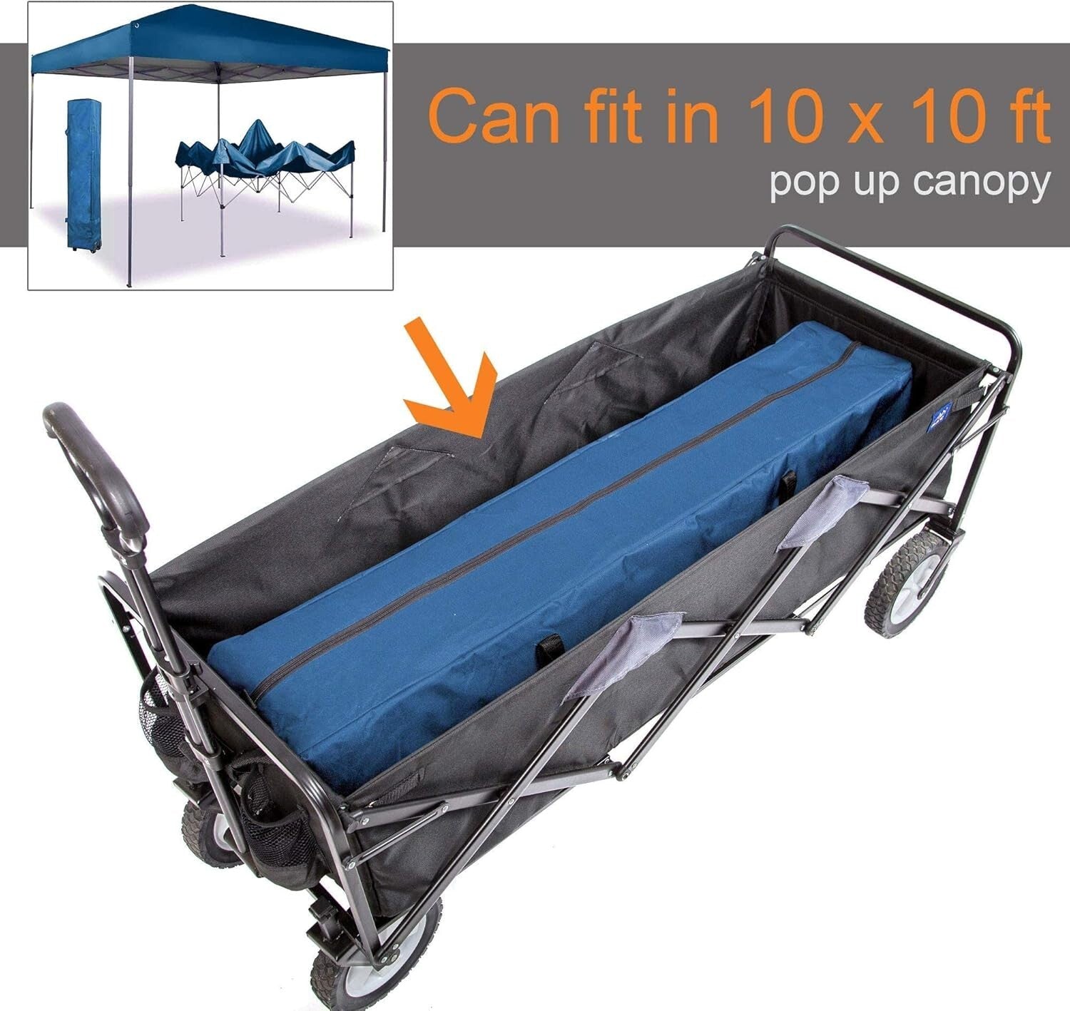 Durable Mac Sports Folding Utility Wagon with Adjustable Handle, 150 Lb Capacity