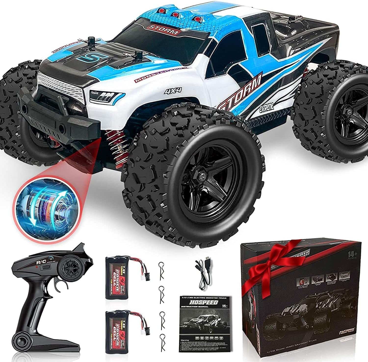 4WD High Speed Remote Control Truck - 1:18 Scale with Long-Lasting Battery Life